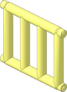Bar  1 x  4 x  3 with End Protrusions