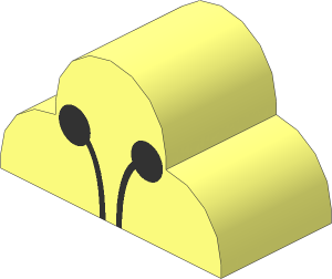 Brick  2 x  4 x  2 with Triple Curved Top with Antenna Pattern