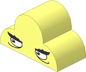 Brick  2 x  4 x  2 with Triple Curved Top with Monster Eyes Pattern
