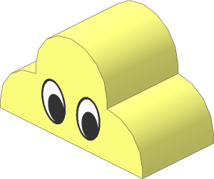 Brick  2 x  4 x  2 with Triple Curved Top with Round Eyes Pattern