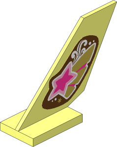 Tail Shuttle  2 x  6 x  4 with Magenta Star on Butterfly Wing Sticker on Both Sides