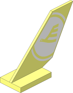 Tail Shuttle  2 x  6 x  4 with Airline Bird on White Circle Pattern
