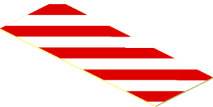Sticker  0.7 x  1.9 Red/White Diagonal Stripes Right Up
