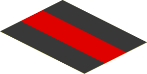 Sticker  2.9 x  3.9 with Red/Black Stripe