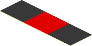 Sticker  0.9 x  2.9 with Red/Black Stripe