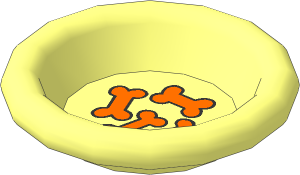 Minifig Dinner Plate with Four Black Outlined Orange Bones Pattern