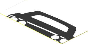 Sticker  0.8 x  1.9 with Simulated Black Car in Rear-Mirror