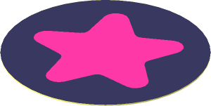 Sticker  1.8 x  1.8 Round with Magenta Star