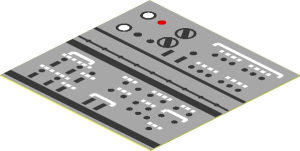 Sticker  1.9 x  1.9 with Black and White Machine Pattern  2