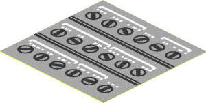 Sticker  1.9 x  1.9 with Black Knobs and White Buttons