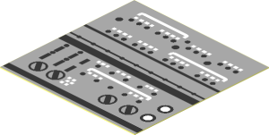 Sticker  1.9 x  1.9 with Black and White Machine Pattern  1