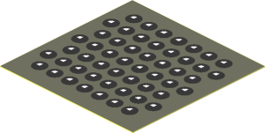 Sticker  1.9 x  1.9 with Black Dots on Dark Bluish Grey Background