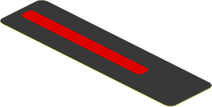 Sticker  0.8 x  3.1 with Red Stripe on Black