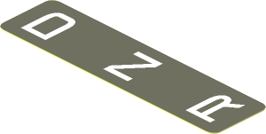 Sticker  0.8 x  3.1 with "D", "N" and "R" on Dark Bluish Grey