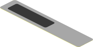 Sticker  0.8 x  4.0 with Silver Rectangle in Black Panel on Light Bluish Grey