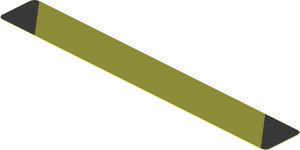 Sticker  0.8 x  5.8 with 2 Black Triangles on Olive Green Up Left