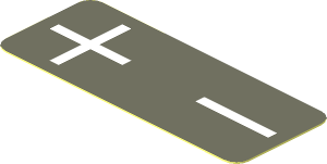 Sticker  0.8 x  2.0 with Plus and Minus Symbols on Dark Bluish Grey