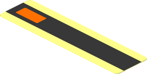Sticker  0.8 x  3.0 with Black Line and Orange Light on Transparent Background