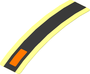 Sticker  0.8 x  3.0 with Black Line and Orange Light on Transparent Background (Formed)