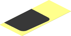 Sticker  4.0 x  1.8 with Black Rounded Square Right Half