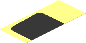 Sticker  4.0 x  1.8 with Black Rounded Square Left Half