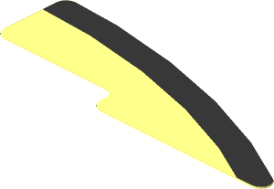 Sticker  0.8 x  2.4 with Black Curved Stripe on Transparent Background Right