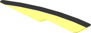 Sticker  0.8 x  2.4 with Black Curved Stripe on Transparent Background Left
