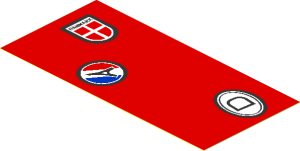 Sticker  1.8 x  3.8 with France, Germany and Denmark Stickers on Medium Nougat