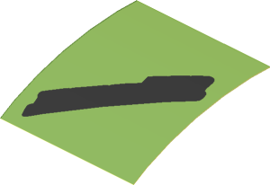 Sticker  1.9 x  1.8 with "nuova 500" Emblem on Bright Light Yellow (Formed)