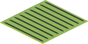 Sticker  1.9 x  1.8 with 9 Air Outlet Gills on Bright Light Yellow