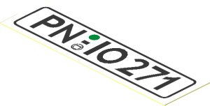 Sticker  0.8 x  2.9 with "PN 10 271" Licence Plate