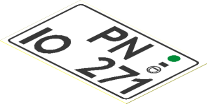 Sticker  1.8 x  2.8 with "PN 10 271" Licence Plate
