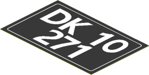 Sticker  1.8 x  2.8 with "DK 10 271" Licence Plate