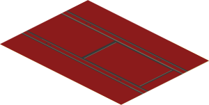 Sticker  6.6 x  9.1 with Black Panel Lines on Dark Red Background