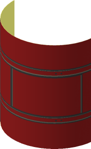 Sticker  6.6 x  9.1 with Black Panel Lines on Dark Red Background (Formed)
