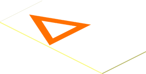 Sticker  0.7 x  1.7 with Orange Triangle on White Background