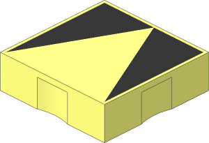 Duplo Tile  2 x  2 with Black Inverse Isosceles Triangle Pattern