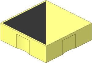 Duplo Tile  2 x  2 with Black Right-angled Triangle Pattern