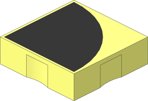 Duplo Tile  2 x  2 with Black Quarter Disc Pattern