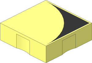 Duplo Tile  2 x  2 with Black Inverse Quarter Disc Pattern