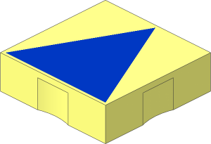 Duplo Tile  2 x  2 with Blue Isosceles Triangle Pattern