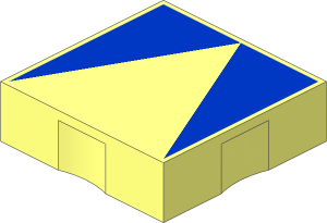 Duplo Tile  2 x  2 with Blue Inverse Isosceles Triangle Pattern