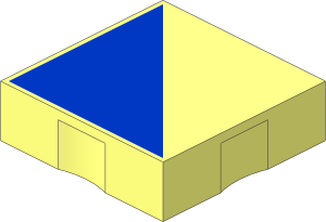 Duplo Tile  2 x  2 with Blue Right-angled Triangle Pattern