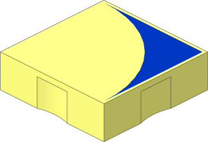 Duplo Tile  2 x  2 with Blue Inverse Quarter Disc Pattern