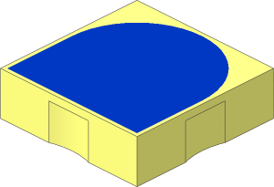 Duplo Tile  2 x  2 with Blue Inverse Arch Pattern