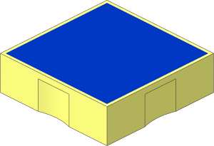 Duplo Tile  2 x  2 with Blue Square Pattern