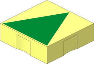 Duplo Tile  2 x  2 with Green Isosceles Triangle Pattern