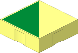 Duplo Tile  2 x  2 with Green Right-angled Triangle Pattern