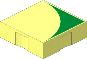 Duplo Tile  2 x  2 with Green Inverse Quarter Disc Pattern