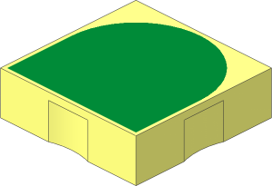 Duplo Tile  2 x  2 with Green Inverse Arch Pattern